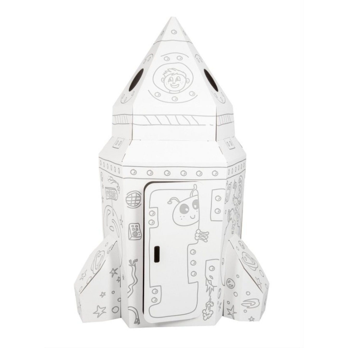 Grand Space Ship – Cardboard Playhouse & Giant Coloring Toy for Kids