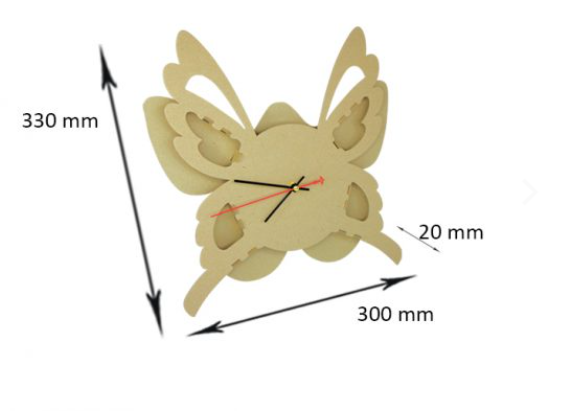 Clock with contours, 3D, eco-friendly, gift, for children, cardboard toy, 7+