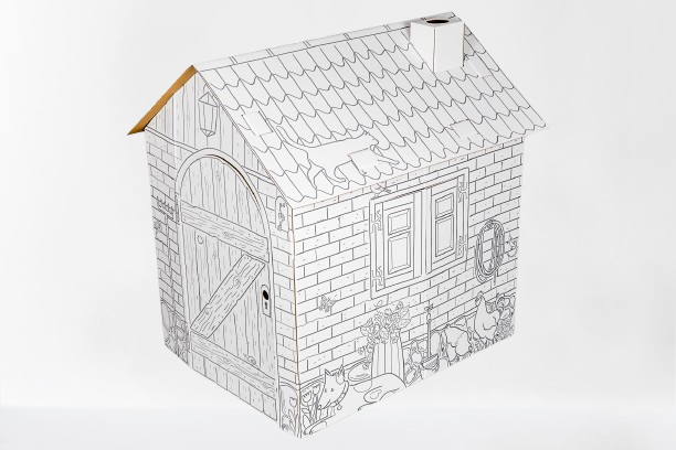 Radoša spēļu kartona māja Ferma bērniem krāsošanai un salikšanai dāvana, 3+, lieliska dāvana, DIY