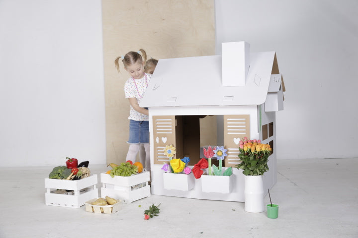 Cardboard playhouse for children, Garden house, DIY, 3+Years, for Birthday and Party, Toy, Coloring Toy, Kids Toy, Eco-friendly
