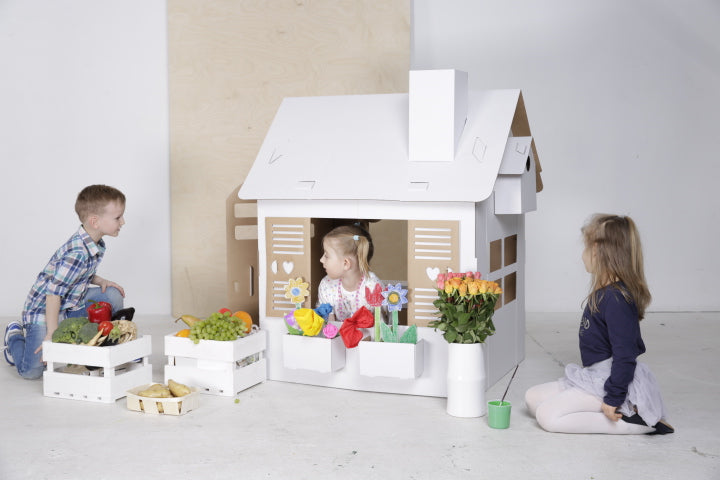 Cardboard playhouse for children, Garden house, DIY, 3+Years, for Birthday and Party, Toy, Coloring Toy, Kids Toy, Eco-friendly