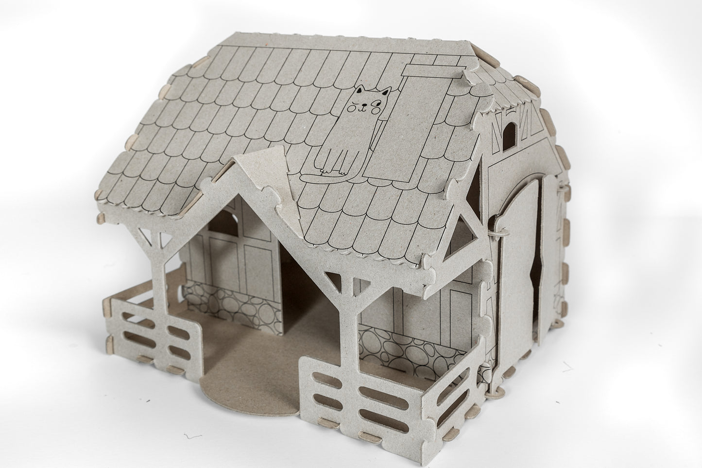 House Farm 3 D cardboard constructor, 5+, DIY, gift for children, coloring set, eco-friendly