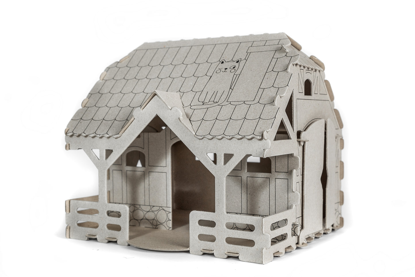 House Farm 3 D cardboard constructor, 5+, DIY, gift for children, coloring set, eco-friendly