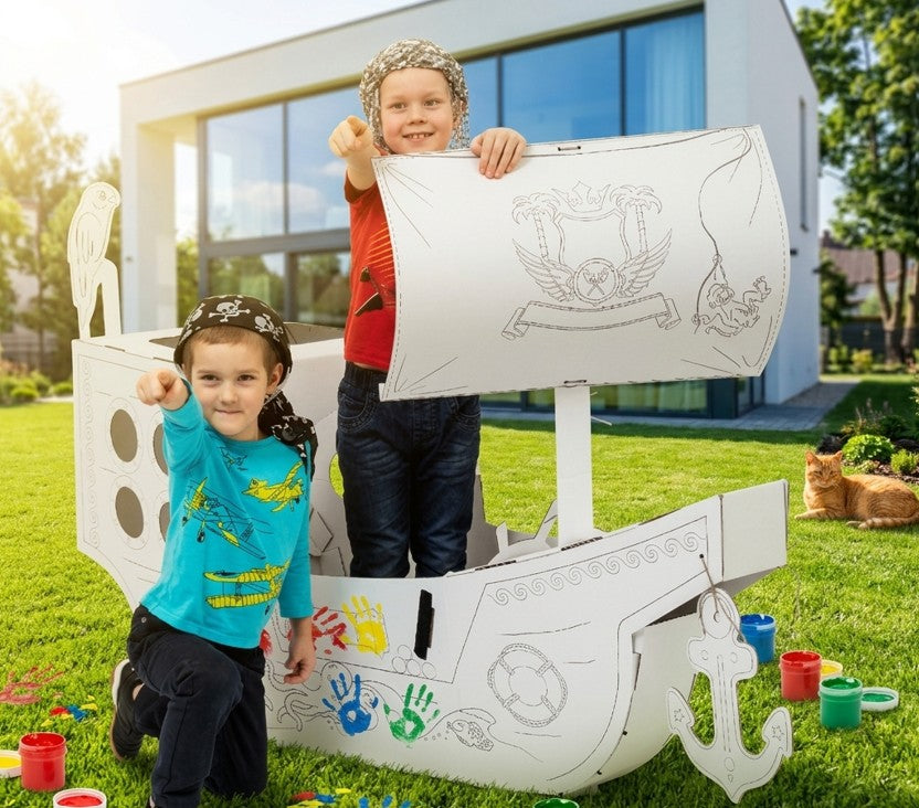 Outdoor Adventure: An Eco-Friendly Cardboard Pirate Ship — A Summer Dream for Every Family