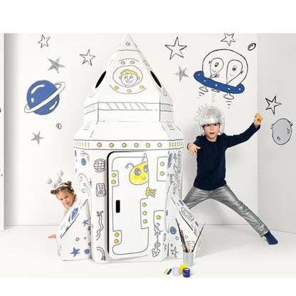 Grand Space Ship – Cardboard Playhouse & Giant Coloring Toy for Kids