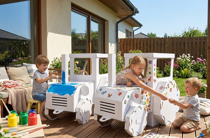 Traktors, saliekams kartona spēļu traktors bērniem, DIY, izkrāsošanai un aplīmēšanai, 3+