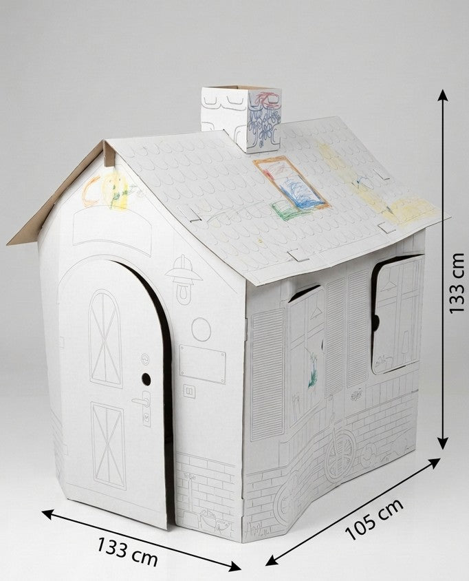 Cardboard playhouse for children GrandHouse, DIY, for construction and coloring, 3+