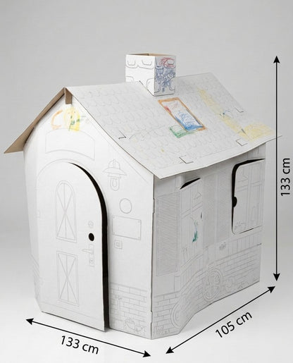 Cardboard playhouse for children GrandHouse, DIY, for construction and coloring, 3+
