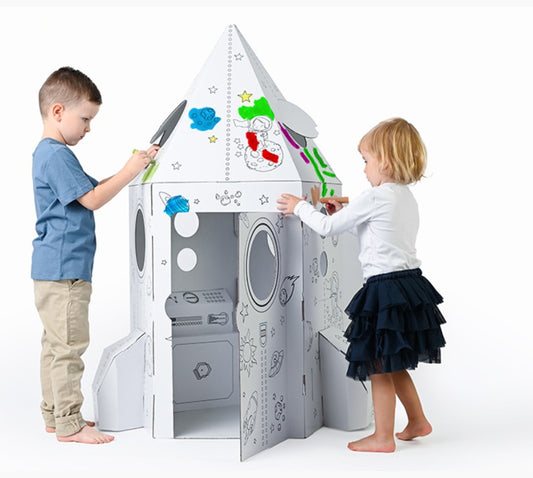 Star Rocket, Cardboard toy car for children, DIY, for construction and coloring, 3+
