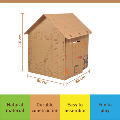 Kartona spēļu mājiņa ar dzīvnieku attēlu kontūrām, izkrāso pats, no 3+ gadiem