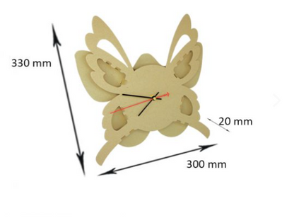 Clock with contours, 3D, eco-friendly, gift, for children, cardboard toy, 7+
