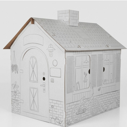 Cardboard playhouse for children GrandHouse, DIY, for construction and coloring, 3+