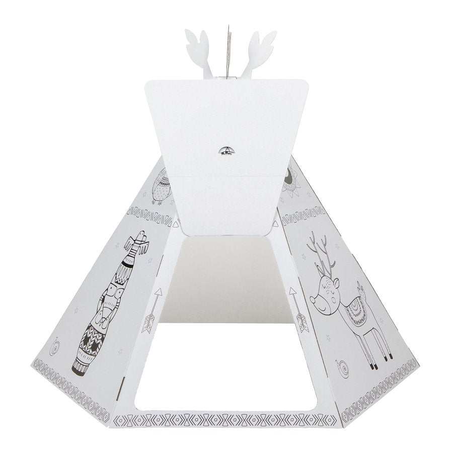 Saliekama kartona spēļu māja bērniem, Vigvams Telts, DIY, izkrāsošanai, 3+