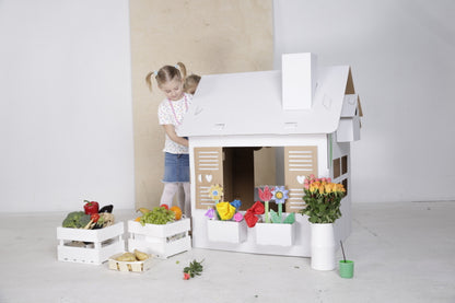 Cardboard playhouse for children, Garden house, DIY, 3+Years, for Birthday and Party, Toy, Coloring Toy, Kids Toy, Eco-friendly