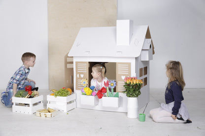 Cardboard playhouse for children, Garden house, DIY, 3+Years, for Birthday and Party, Toy, Coloring Toy, Kids Toy, Eco-friendly