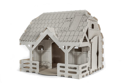 House Farm 3 D cardboard constructor, 5+, DIY, gift for children, coloring set, eco-friendly