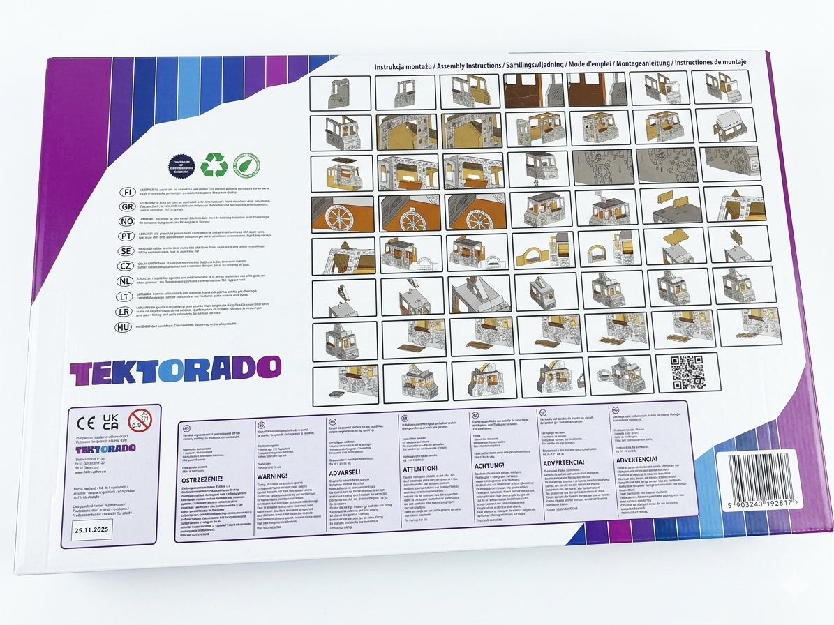 Saliekama kartona spēļu māja bērniem, Gardumu furgons, DIY, izkrāsošanai, 3+