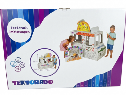 Saliekama kartona spēļu māja bērniem, Gardumu furgons, DIY, izkrāsošanai, 3+