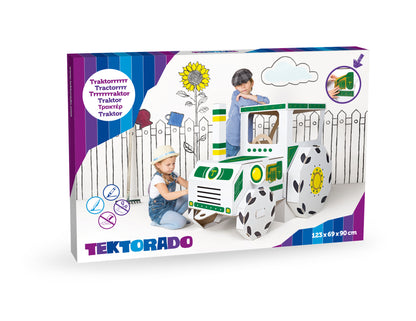 Traktors, saliekams kartona spēļu traktors bērniem, DIY, izkrāsošanai un aplīmēšanai, 3+