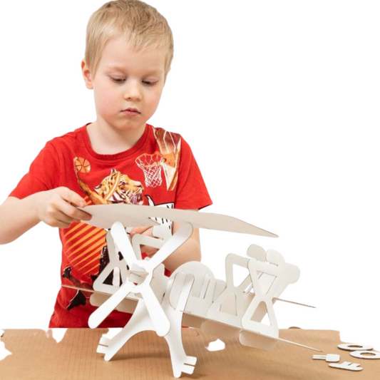 Maquette d'avion, jouet en carton pour la construction et la peinture, bricolage, 3D, blanc, 6+ ans 