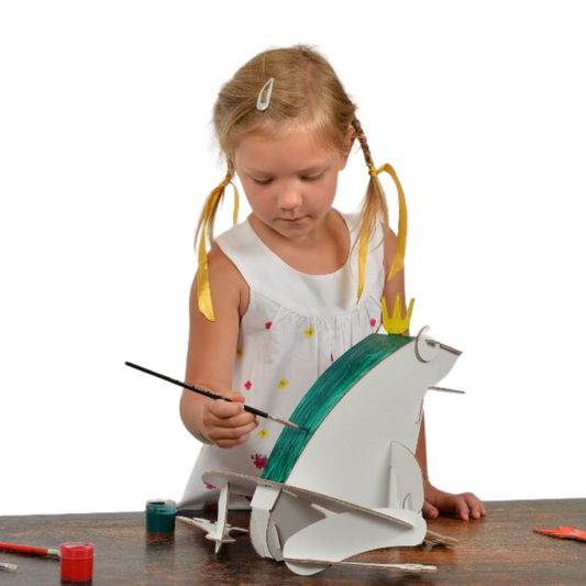 Kit de modèle de grenouille, jouet en carton pour la construction et la peinture, bricolage, 3D, blanc, 6+ ans